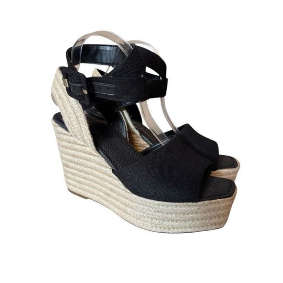 Sam Edelman NEW Women's Vada Black Espadrille Wedge Sandals Size 10 Neutral - Picture 1 of 8